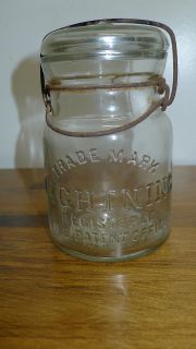 Vintage Clear Trademark Lightning Putnam Canning Jar   Pint