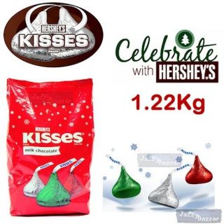 Hersheys Christmas KISSES Milk Chocolate 1.22kg Bag Bulk Hersheys 