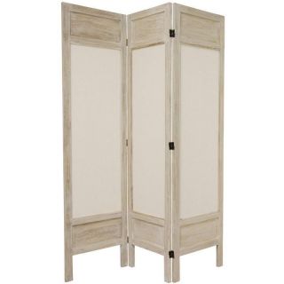 Oriental Furniture 5.5 Tall Fabric Room Divider   White 3 Panel