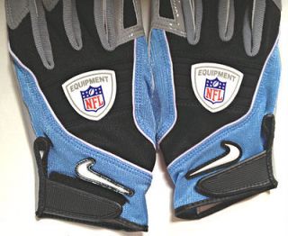    New Nike NFL Player Issue Tar Heel Blue Football Gloves Med M