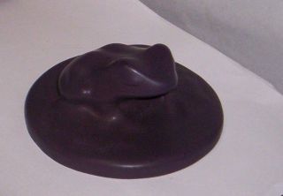 Van Briggle Frog Paperweight USA Pottery Plum