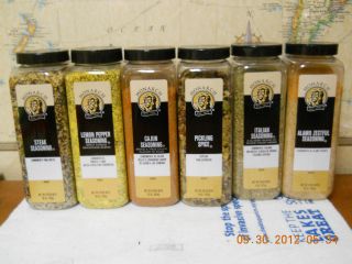 Monarch Seasonings Spices ; Cajun, Lemon Ppr, Italian, Steak, Tx 