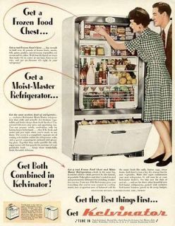 1946 AD FOR KELVINATOR FROZEN FOOD CHEST & REFRIGERATOR