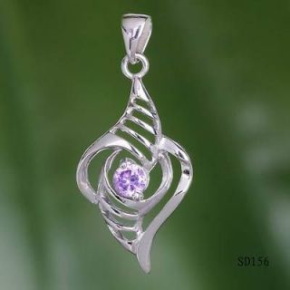   leaves Amethyst 925 sterling silver Charms pendant for Necklace SD156