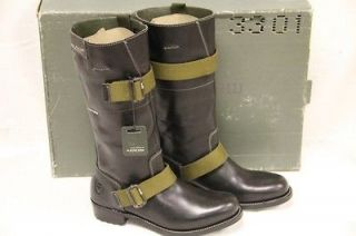 STAR Raw Women PATTON Rigger Green Strap Leather Sz 6 / 37 Boots 