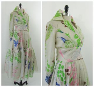 1970s CHRISTIAN DIOR Dress Vintage French COUTURE Silk Gown Marc Bohan 