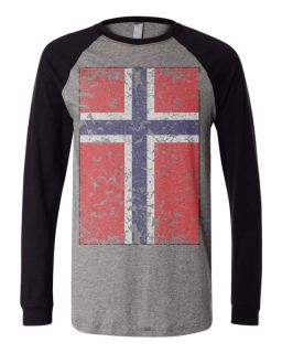   Flag Long Sleeve Baseball T shirt Norwegian Olympic Game Sport Euro