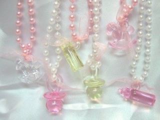 25 GIRL NECKLACE CHARMS BABY SHOWER PARTY GAME FAVORS