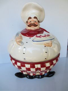 Chef Vino Cookie Jar with Serving Plate   NEW   It is Adorable