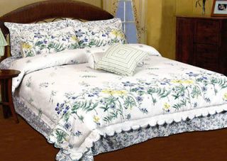 CLAIRE MURRAY BLUE MEADOW FLORAL 4PC COMFORTER & SHAM SET   FULL/QUEEN 