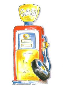 GAS PUMP FOR BOYS ROOM OF CARS MINI MURAL SW90401A