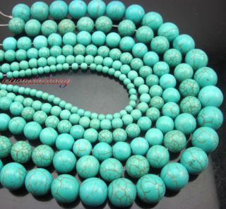 Wholesale Natural Turquoise Gemstone Round Loose Beads 16.You Pick 
