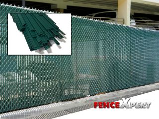   Green Bottom Locking PVC Chain Link Fence Slats Premium Fence Cover