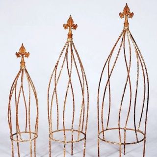   Wrought Iron Twist Topiary or Obelisk Trellis   Great in a Flower Pot