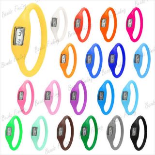 Silicone Rubber Jelly Ion Sports Bracelet Wrist Watch Wholesale Free 
