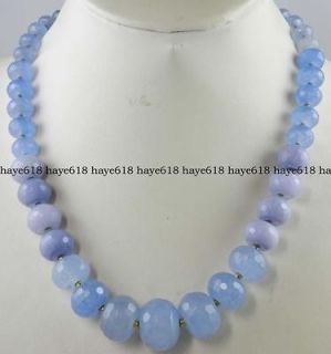 20mm Faceted Brazilian Aquamarine Beads Necklace 19