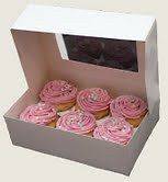 Set of 6 x Cupcake box 6 cup cakes white gift box NEW