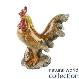   Animal Collection Polished Stone Effect Rooster 15cm Gift Ornament