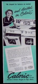 Vintage 1954 Caloric Ultramatic Gas Ranges Magazine Ad