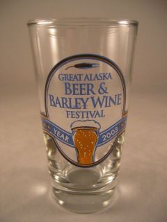 VINTAGE GREAT ALASKA BEER & BARLEY WINE FESTIVAL BAR GLASS