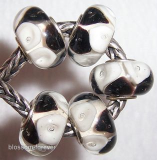   White Murano Lampwork Glass Beads fit European Charm Bracelet b620