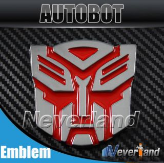 3D Transformers Autobots Logo Emblem Badge Sticker Decal Chrome Auto 