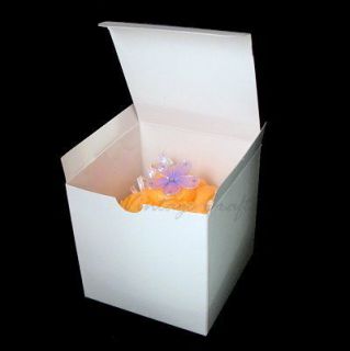 Cupcake Cookie Candy Wedding Favor Treat Gift Box 4x4 100bx WHITE