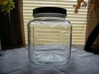 Medium Glass Cracker Jar~Candy~Terrarium~Collectibles~Storage~with Lid 