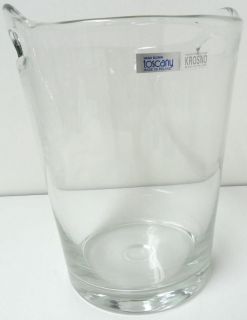 LARGE CLEAR GLASS ICE, CHAMPAGNE or WINE BUCKET ~CELINE PATTERN 