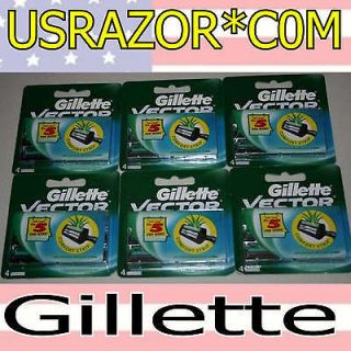 24 GILLETTE Vector BLADES Cartridges Fits Atra Plus Razor Shaver 