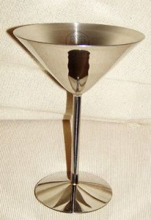 Polished Stainless Steel Martini Glass   2   B&B Cognac   NEW