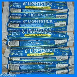15 Pack BLUE Safety GLOW 6 Inch LIGHT STICKS 12 Hour MADE IN THE USA