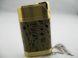   Wrapped Cigar Cigarette Jet Torch Flame Lighter Refillable Gold #LH8e