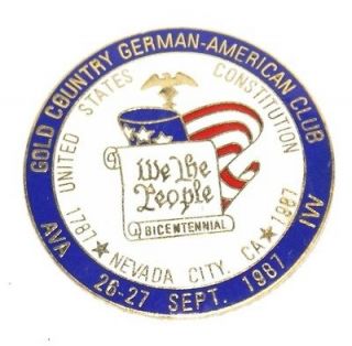   GERMAN AMERICAN CLUB BICENTENNIAL CONSTITUTION PIN 1987 FREE SHIP
