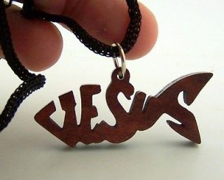   Cut Out Ichthus Jesus Fish Pendant Christian Jewelry 30 Cord Necklace