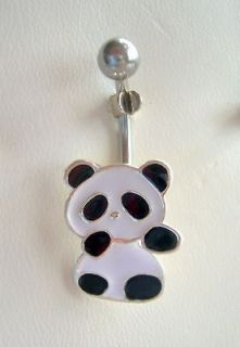 Animal Dangle Navel Belly Button Ring 14g Panda Bear