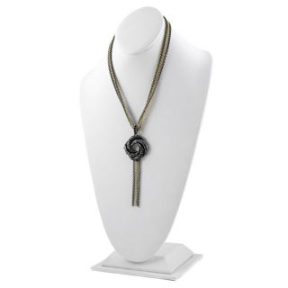 Two Tone Love Knot Necklace James Bond Inspired Sterling w/Chain Box