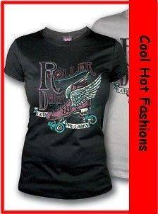   Shirt Black Guts Glory Roller Skate Derby Girls PInup Shirt top punk