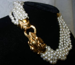   DESIGNER Signed FAMOUS DONALD STANNARD PEARLS 6 Strand Necklace RUNWAY