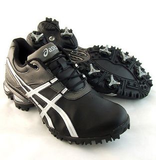New Mens Asics Gel Linkmaster Golf Shoes Black/Silver Size 8 M 