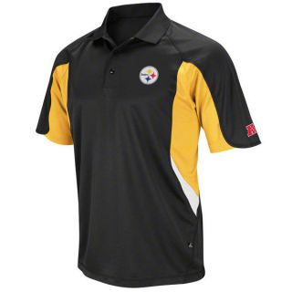   Steelers Black Field Classic IV Performance Polo Shirt Mens Golf NFL
