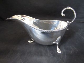 EDWARDIAN SOLID SILVER SAUCE / GRAVY BOAT BY J. R. A Co Ltd   CHESTER 