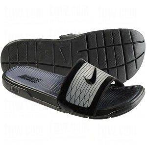 NEW Nike Size 11 Mens Sandals Slides Black Dark Grey Shower Shoes 