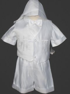New Baby Boy Toddler Christening Baptsim Suit Gown XS 4T (New born 4 