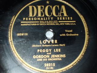  LEE AND GORDON JENKINS & HIS ORCHESTRA Love​r / You Go To My Head