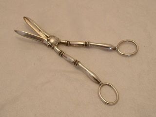 PAIR VINTAGE SILVER PLATED GRAPE SCISSORS,SHEFFIELD MADE BY ATKIN BROS 
