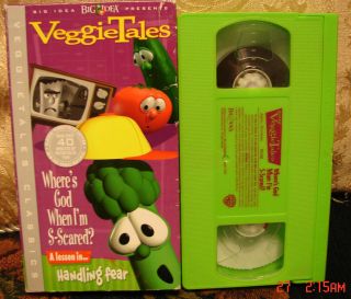VeggieTales Wheres GOD When Im Scared? VHS CHRISTIAN~ Handling Kids 