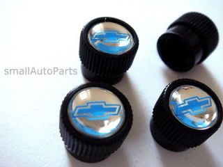 Chevrolet Mirror Blue Logo Black ABS Tire/Wheel Stem air Valve 