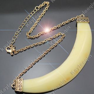   Tribal Cream Half Moon Resin Choker Costume Collar Necklace Bib Chain