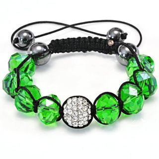 Hot Sale fashion Shamballa White Crystal Bracelet with Glass Beads 